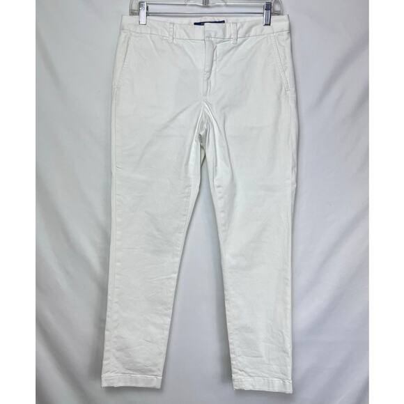 Polo by Ralph Lauren Womens 6 White Zip Up Tapered Leg Ankle Preppy Summer Pants - Picture 1 of 8